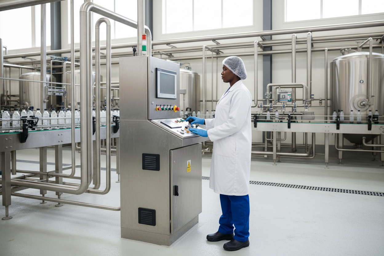 femme africaine dans une usine de transformation laitiere